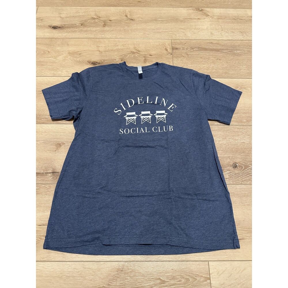 Women's Sideline Social Club Sports Mom T-Shirt Blue XL EUC
